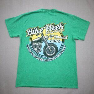 2022 Daytona Beach FL Bike Week Shirt Mens Large Graphic Print Green Classic